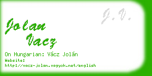 jolan vacz business card