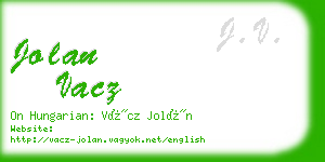 jolan vacz business card